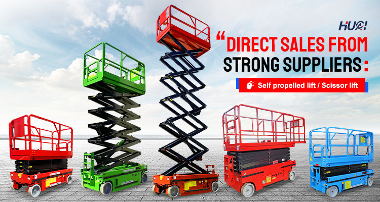 High Operating Efficiency 10 Meter Scissor Lift Electric Table Mobile Self Propel Driving