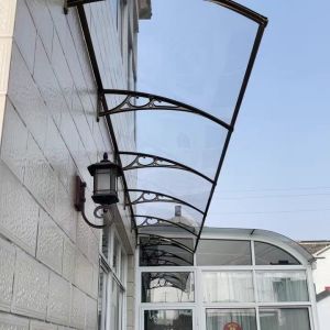 Customized PC Canopy With Black Frame And Polycarbonate Sail Material