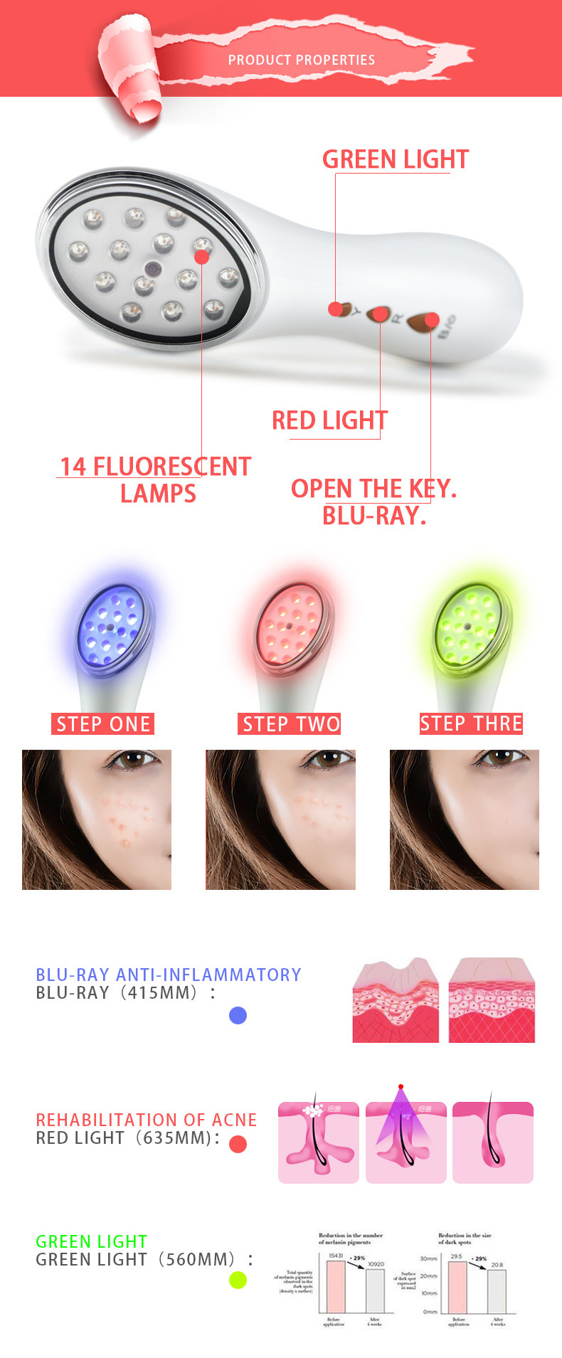 LED 3 In 1 Ultrasonic Face And Body Slimming Massager RF And EMS Instrument