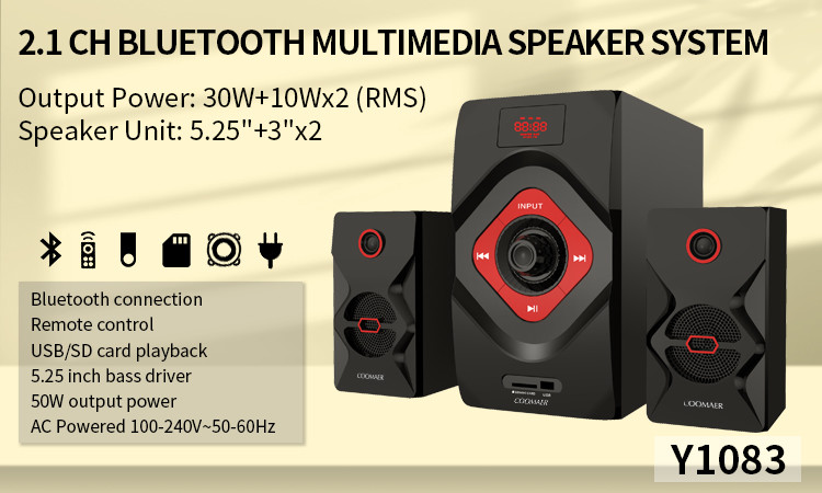 Music Listening 2.1 Audio Speakers 50W With 3.5mm Jack Immersive Sound