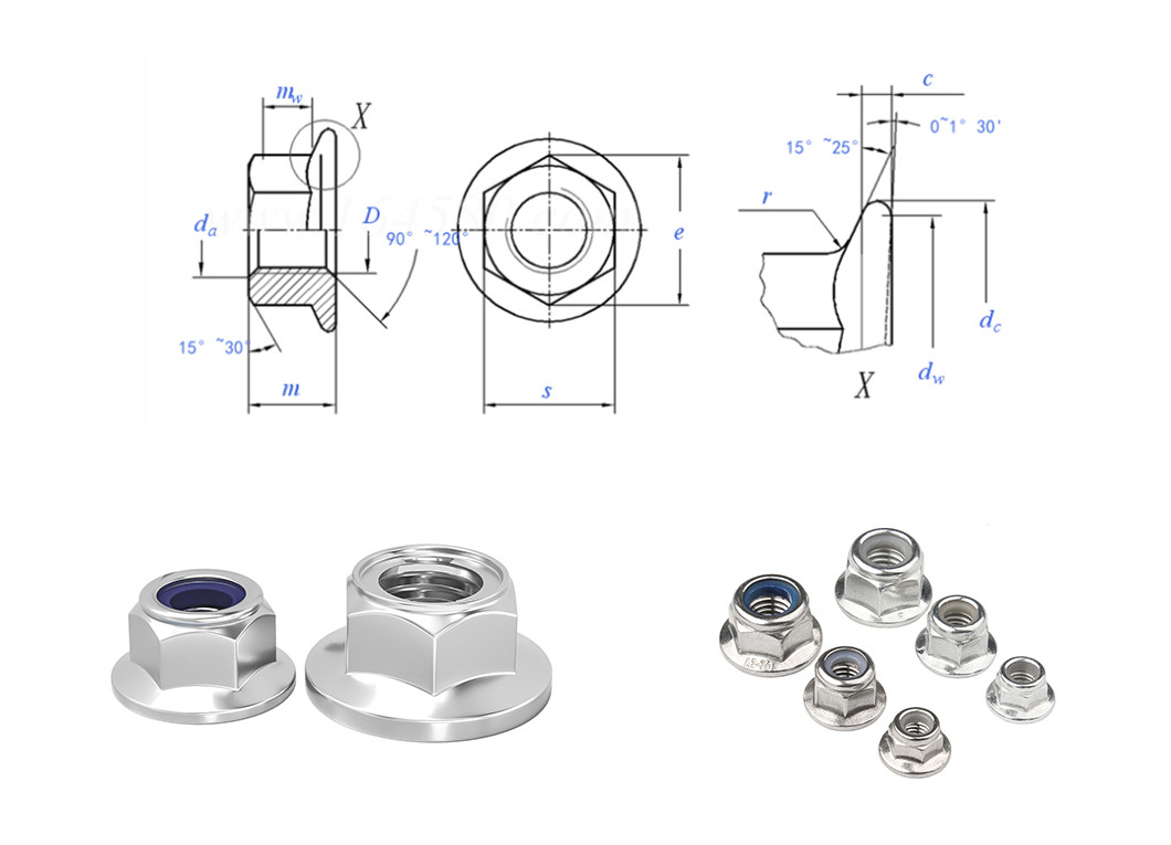 Customized Hex Head Nut 0.5 Inch Hexagon Nut With Flange