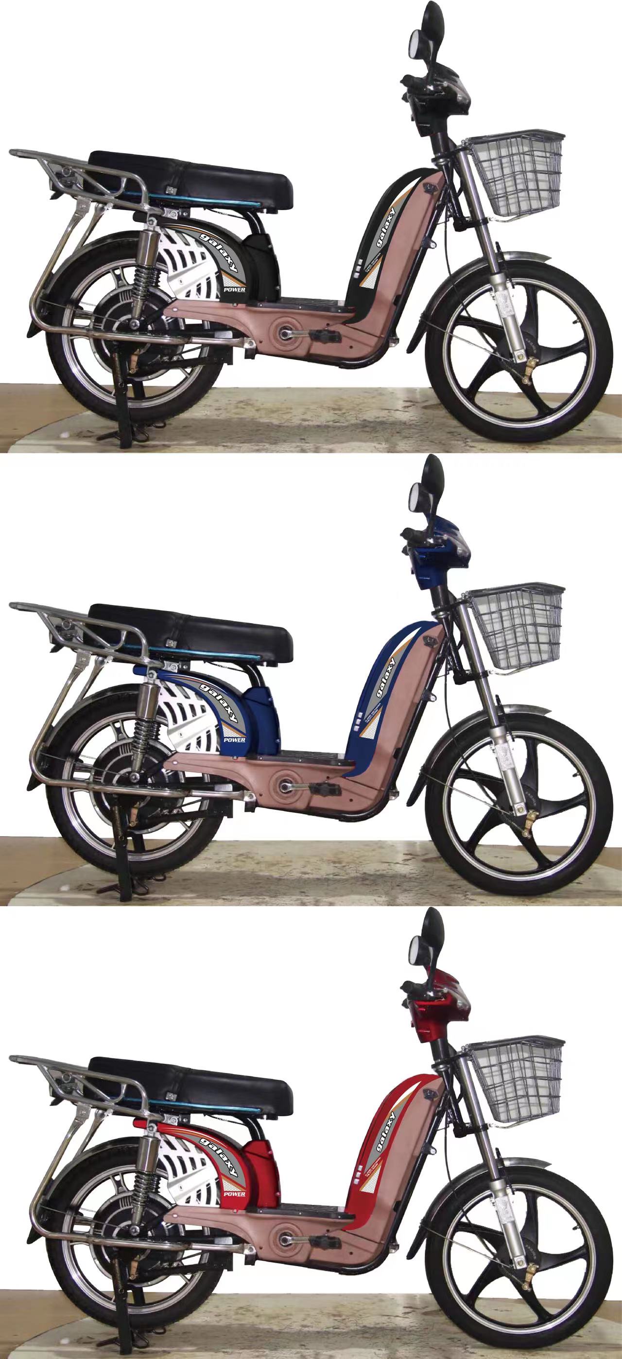 Motor Power 48V 500W Electric Hybrid Bike With Seat And Drum Braking System