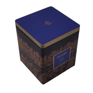  Vintage Square Tea Tin Caddy With Double Lid And 3D Embossing Manufactures