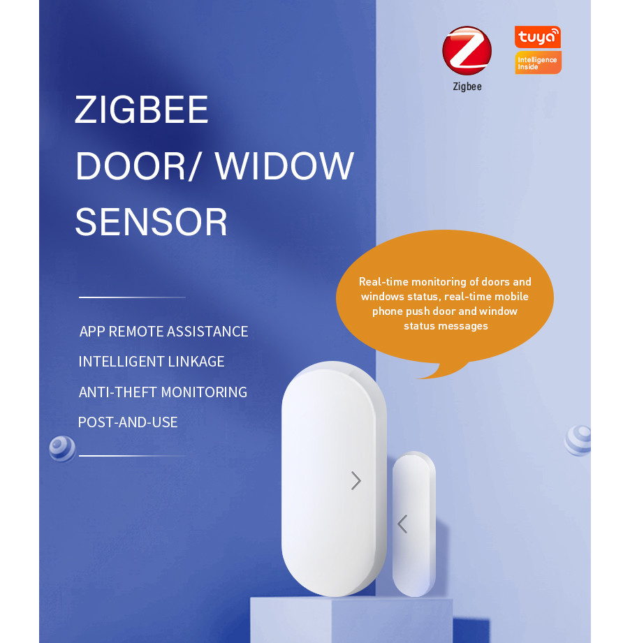 App Remote Assistanceintelligent Linkage Anti-theft Monitoring Tuya Smart Wi-Fi Door Sensor And Window Sensor