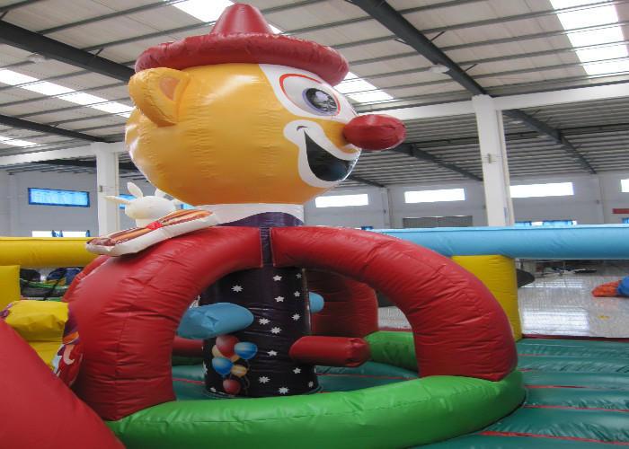 Colourful Funny Clown Inflatable Fun City 8 X 6 X 5m 0.55mm Pvc Tarpaulin Fire Resistance