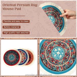 Retro Style Carpet Pattern Mouse Pad with Customizable Thickness and Mini Woven