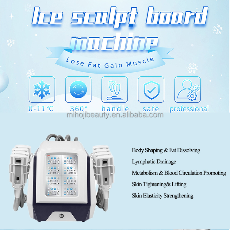 8 Handles Cryolipolysis Slimming Machine with 10.4 Inch LCD Display Screen