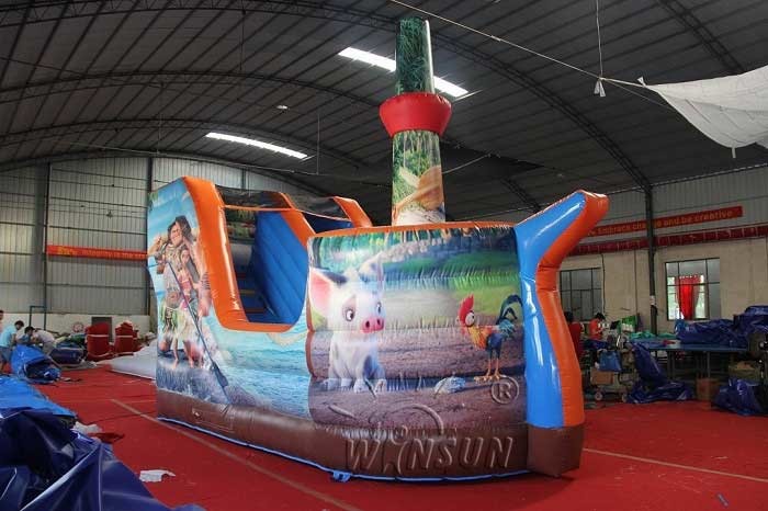 Ship Style Inflatable Dry Slide , Waterproof PVC Large Blow Up Slide