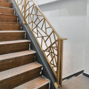 Attic Partition Modern Metal Stair Railing Bar Bracket Handrail Design