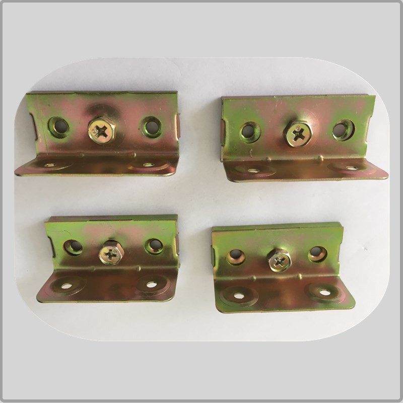High Durability Screw Hook Hinge Yellow Zinc Color 480g Corner Brackets 8screws