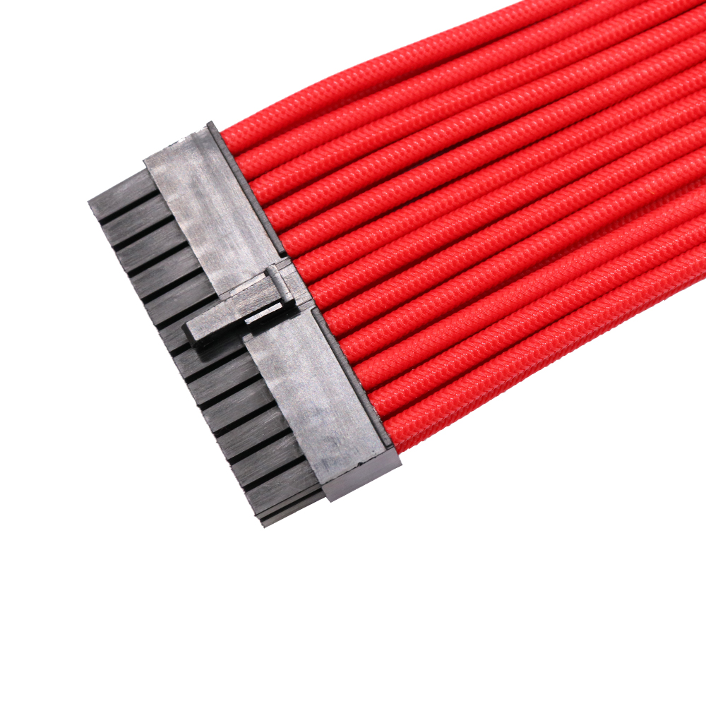 24Pin ATX Male to Female Motherboard Power Extension Cable Red 18AWG