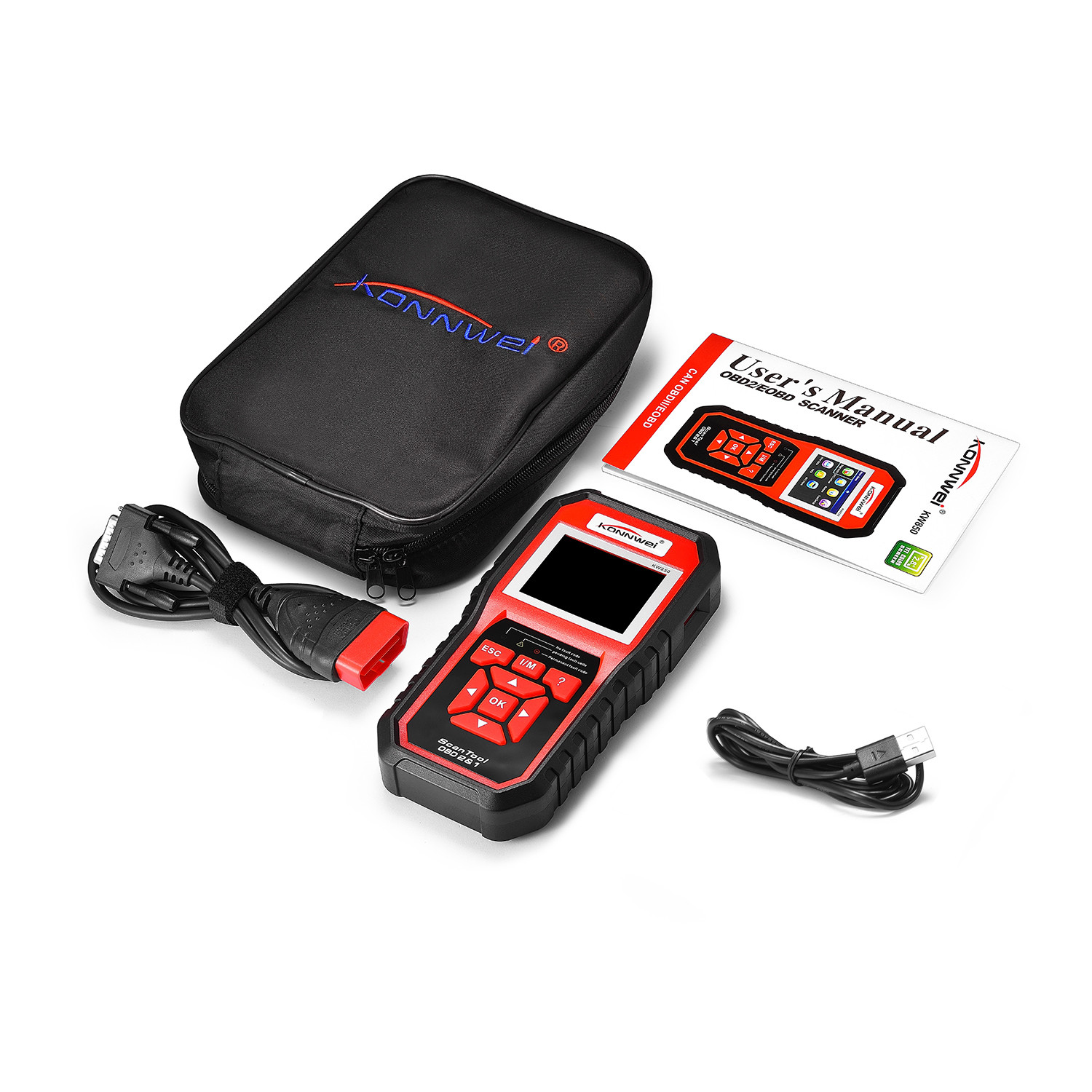 Obd II Cars Live Data Scanner Diagnostic Tool Konnwei Kw850 Bosch FOXWELL Autophix JDiag
