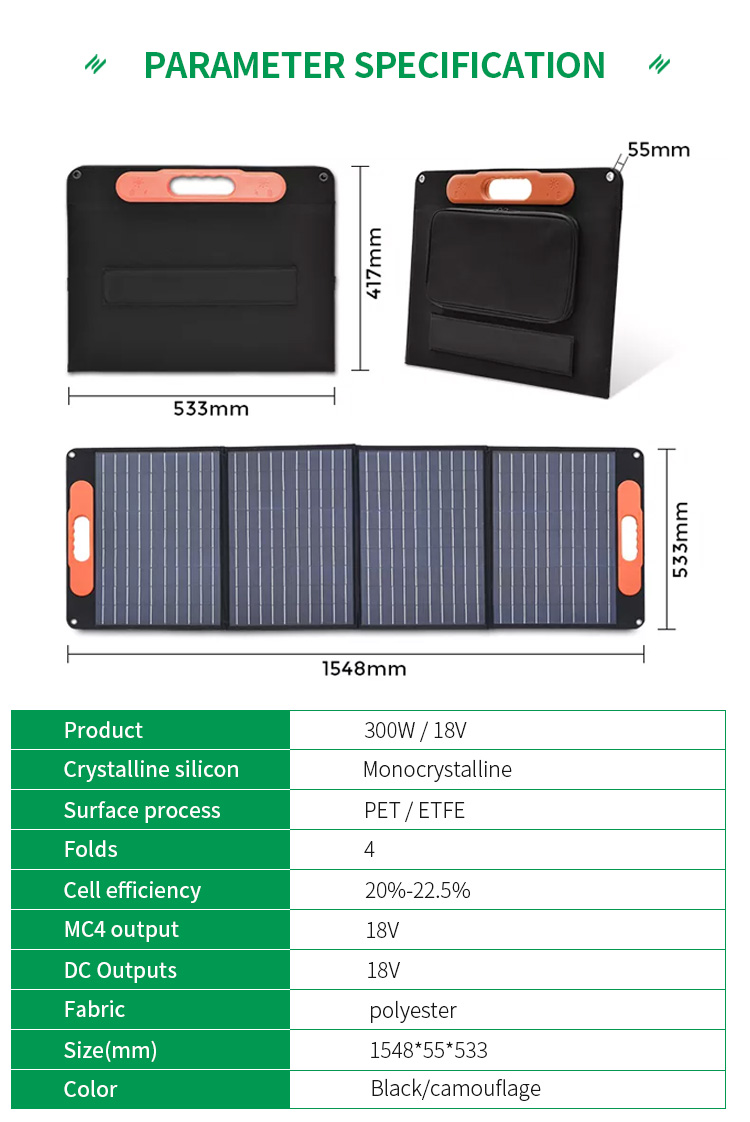 Portable Foldable A11 120W 18V Outdoor Solar Charger for Solar Panel System