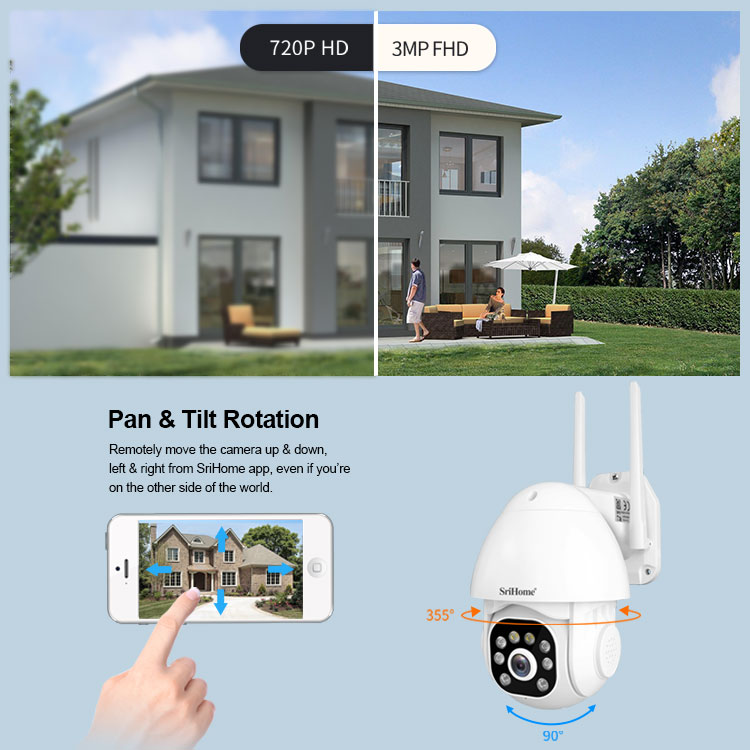 Color Night Vision Waterproof Security Camera Systems Wireless Outdoor Sound And Light Alarm Ip Camera 3mp