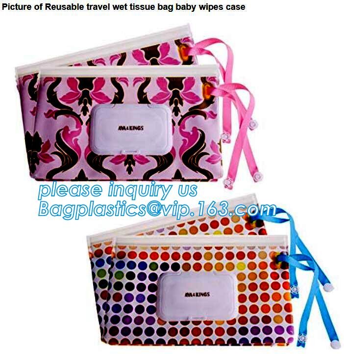 Promotion reusable Zip lockk travel plastic EVA baby tissue wet wipes bag with lid, Eco-friendly plastic colorful wet tiss
