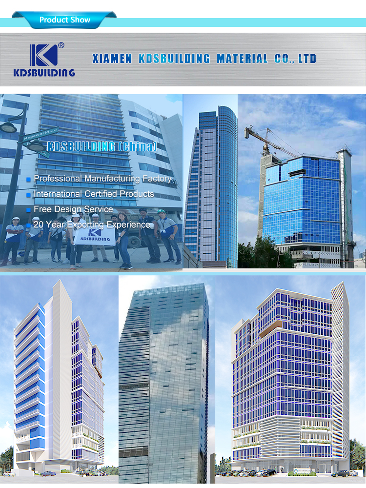 Energy Saving Aluminium Curtain Wall Cladding Invisible 2.0-5.0mm