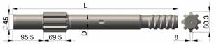 High Precision Drill Shank Adapter Length 766mm Diameter 45mm For Bolting / Drifting