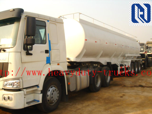 40M3 Capacity Diesel Semi Trailer Trucks / Fuel Tanker Truck 14100 * 2500 * 3780 mm
