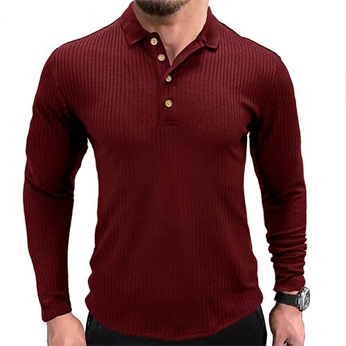 OEM maufactory Autumn And Winter Long Sleeved Solid Color POLO Shirt European And American