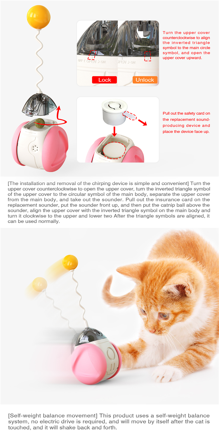 Interactive Catnip Cute Pet Toys Electric Automatic Rotating Tumbler Cat Toy