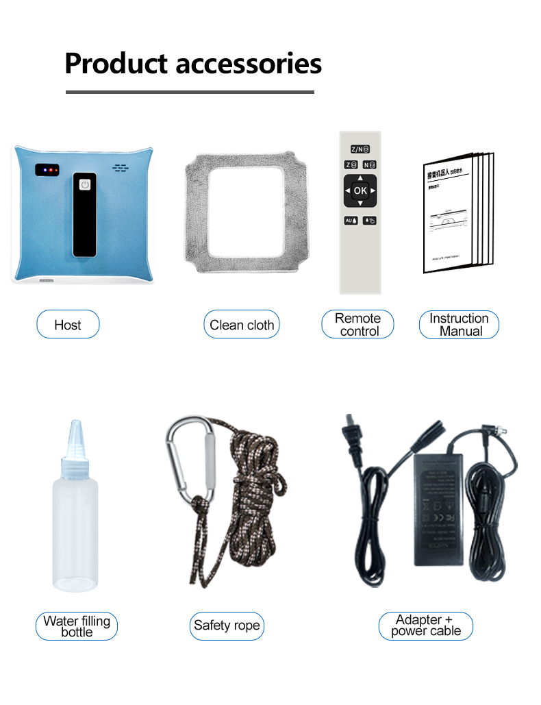 Smart Window Cleaner Robot With Tuya App Control And Anti Falling Safety Features