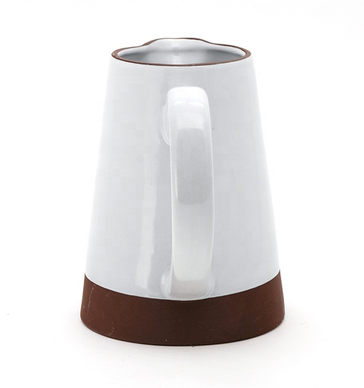 White Ceramic Water Pitcher With Lid Custom Coffee Water Milk Pitcher Multicolored Manufacturing Jugs