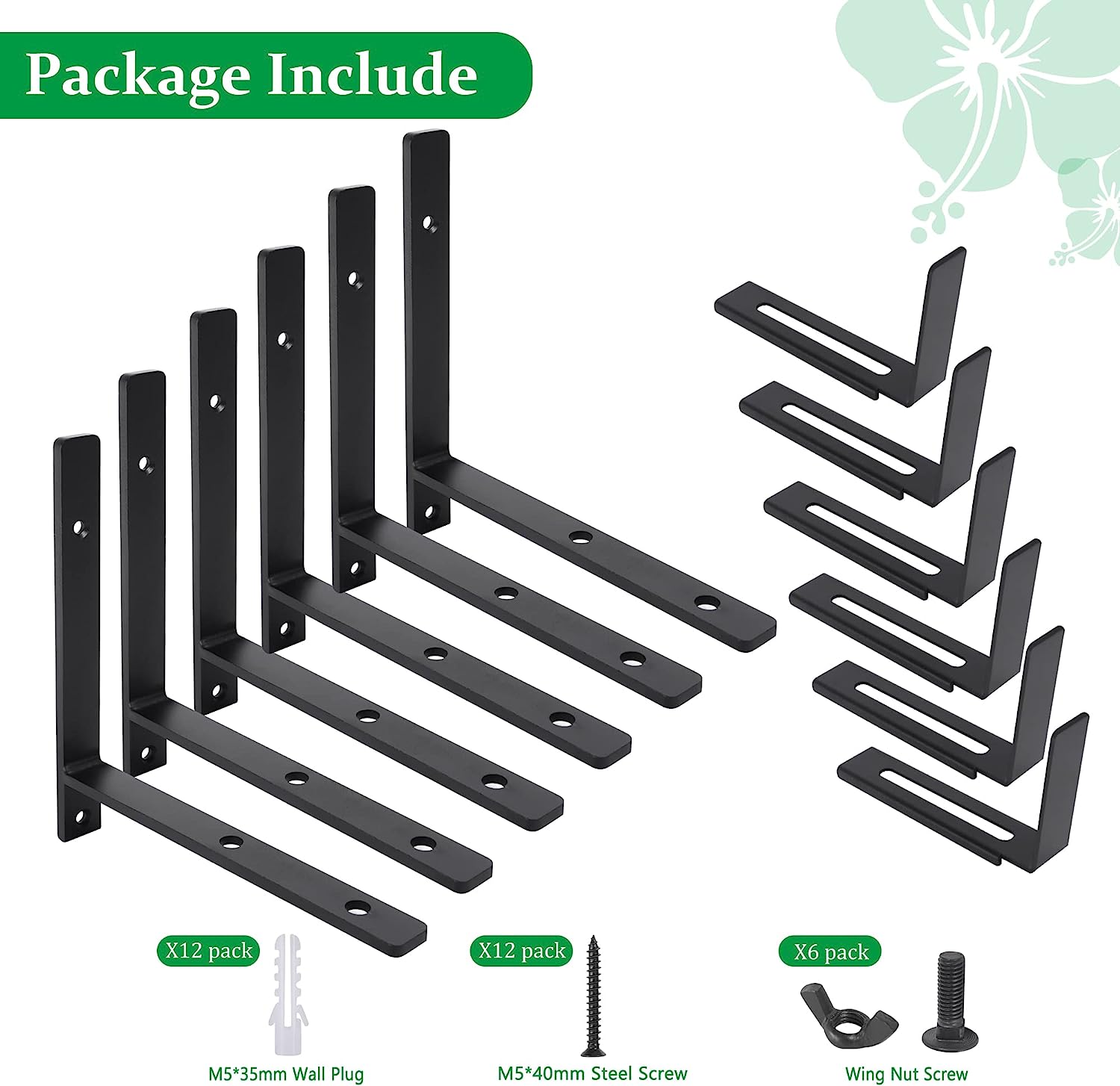 Standard Adjustable Planter Box Bracket 6 to 12 Inches for Window Boxes and Planters