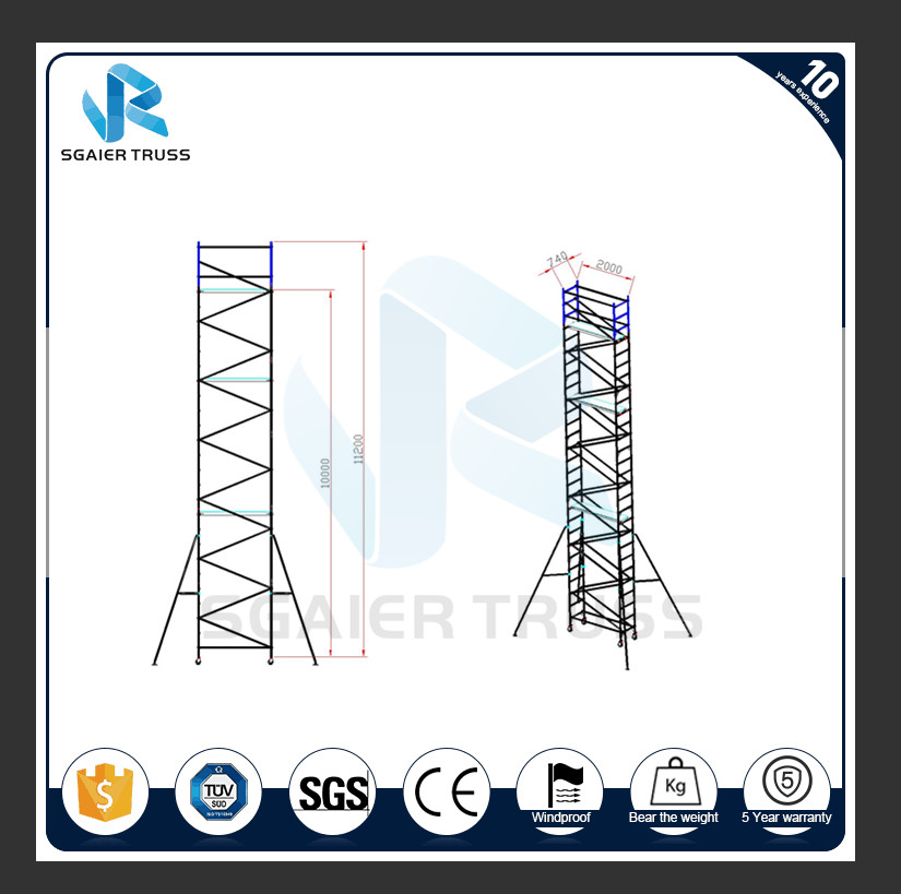 Multipurpose Rising Aluminium Mobile Scaffold Tower Frame 2m - 20m Height
