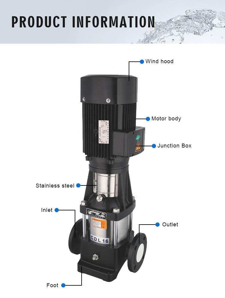 CDL(F) Vertical Multistage Centrifugal Pump: Maximum Pressure & Quality