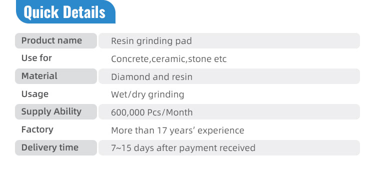 Round Diamond Grinding Wheel for Concrete Resin Grinding Pads on Round Floor Polishing