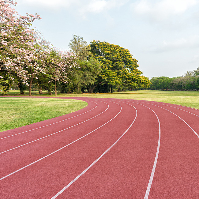 UV Resistant Outdoor Synthetic Flooring Athletic Track Surfaces