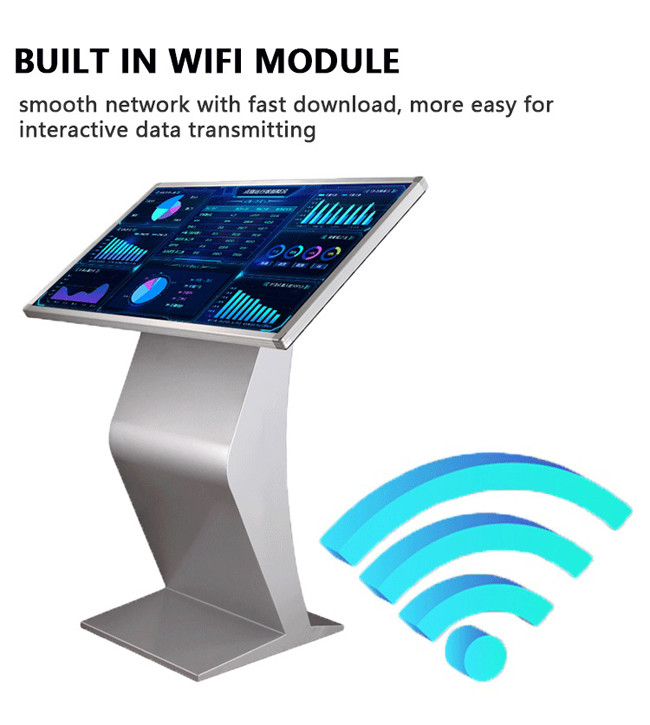65 Inch Horizontal Touch Screen Kiosk 6ms Digital Interactive Signage