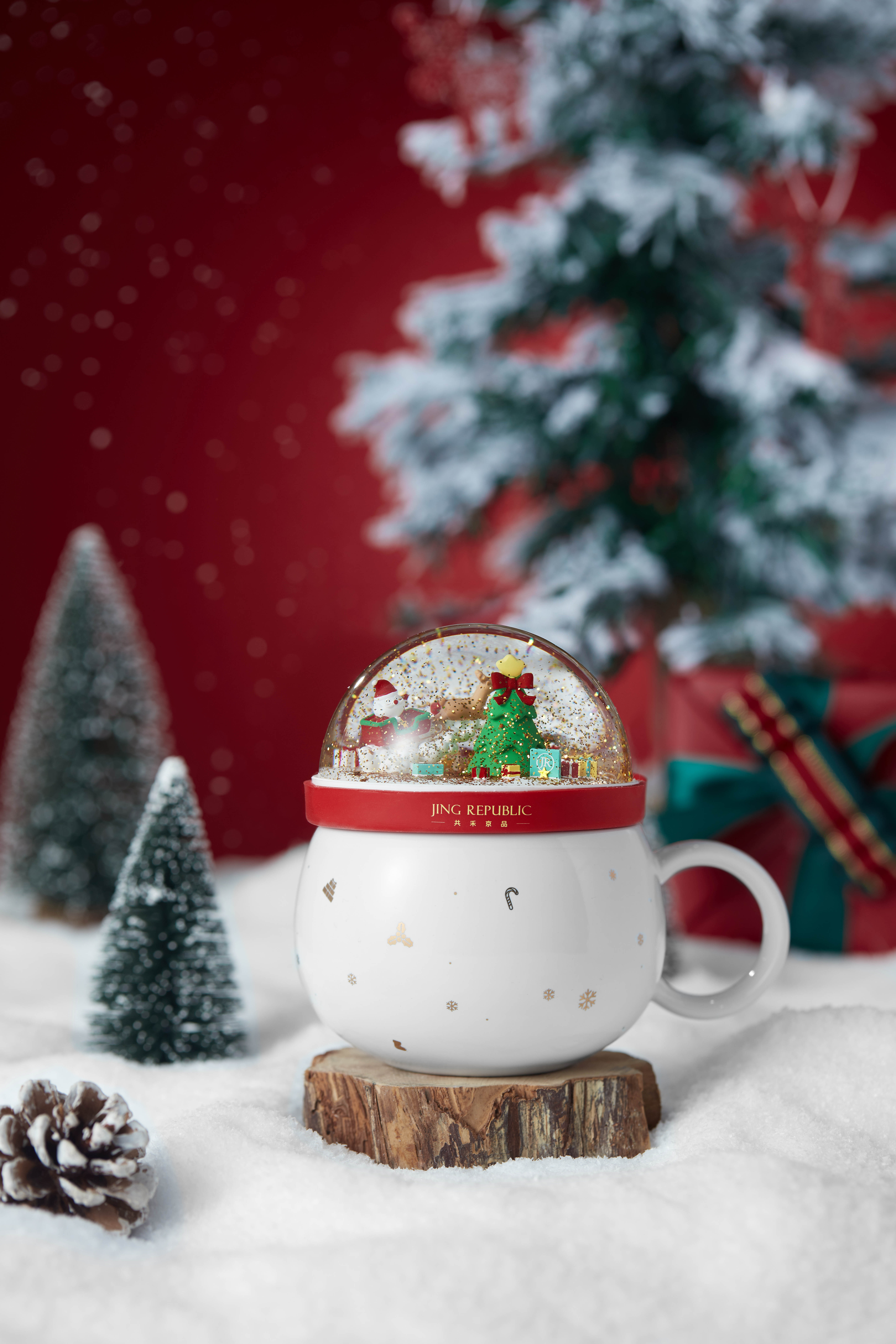 Cute Christmas Mug Creative Men Women Ceramic Mug With Lid Large Couple Drinking Coffee Mug