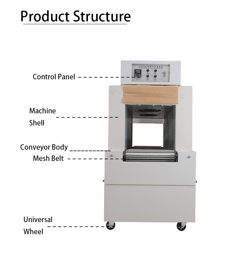 DUOQI BSE-5040 Jet Heat Shrink Tunnel Packing Machines for Bottles in one Pallet