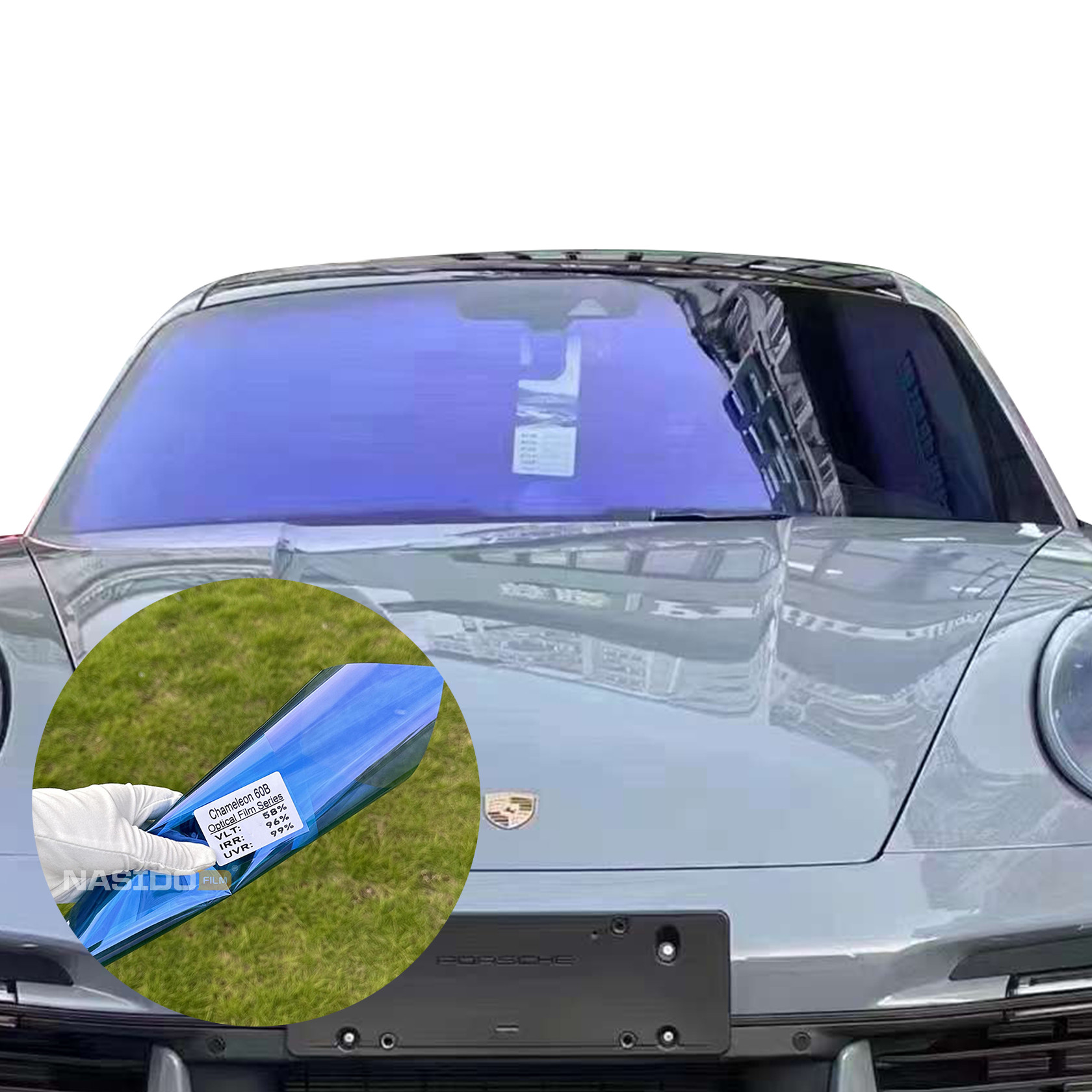 Colored Chameleon Tint Film 58%VLT Blue Heat Insulation Solar Car Window Tint