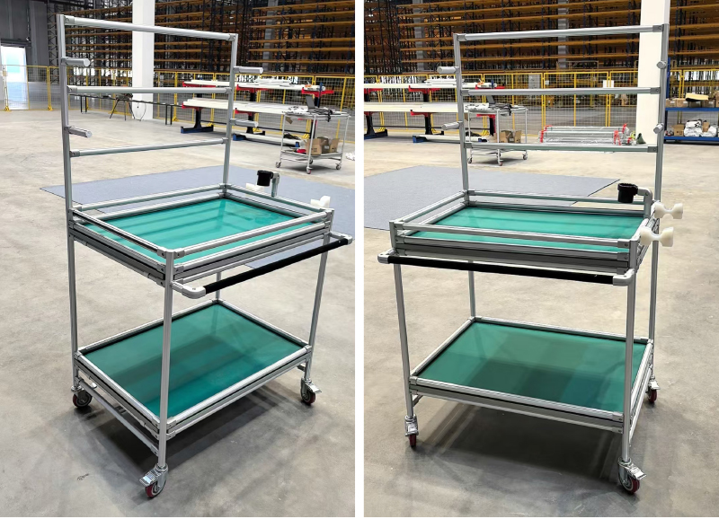 Material Rack System Made From The Third Generation Lean Pipe Aluminum Alloy Tube  Assemble Cart  Hand Trolley
