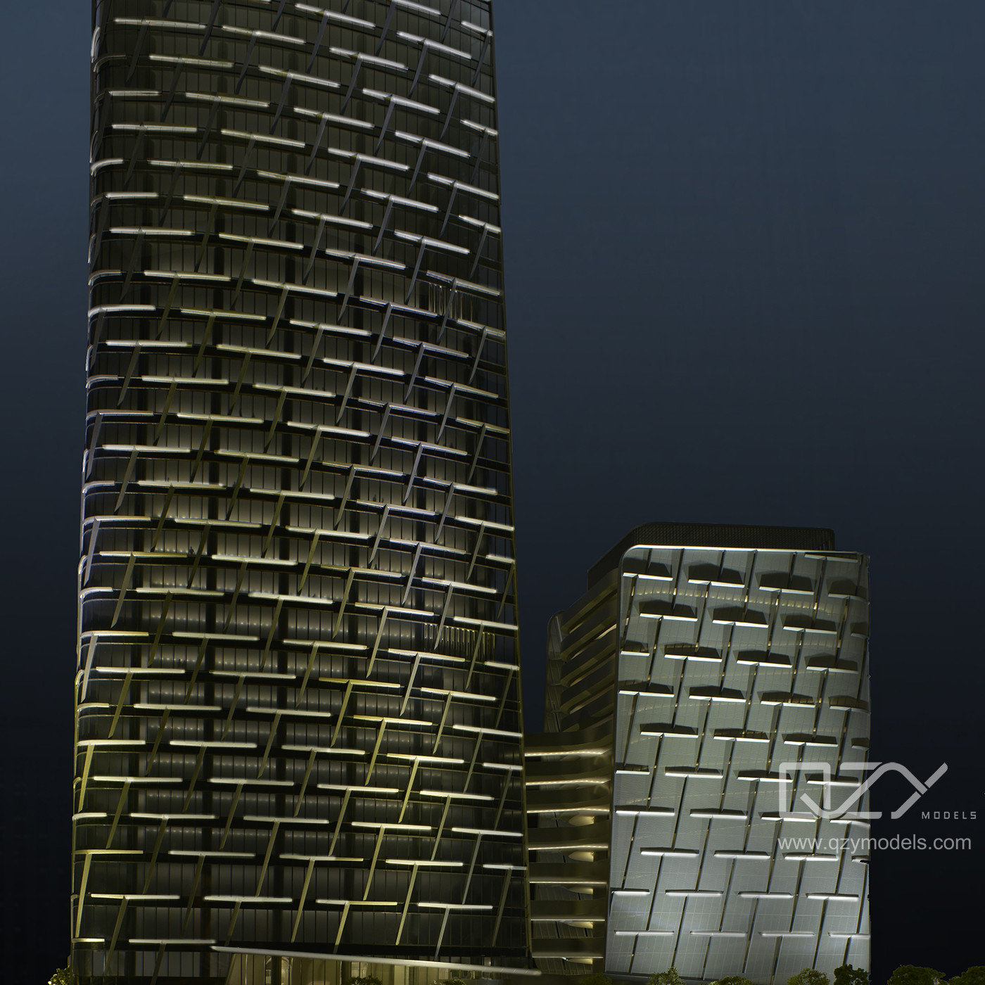 Custom KPF Architectural Physical Model 1/100 PAC Tower Shenzhen