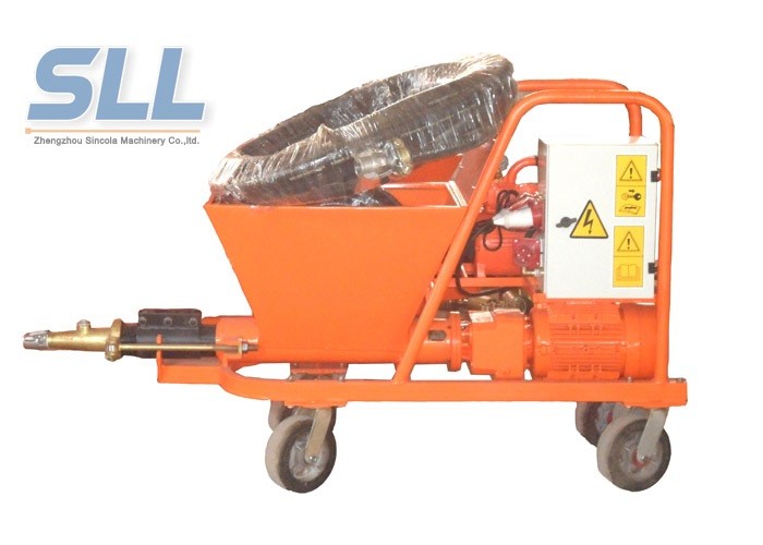 7.5KW Wet Ready Mixed Wall Cement Mortar Spraying Machine 30L / Min Orange Color