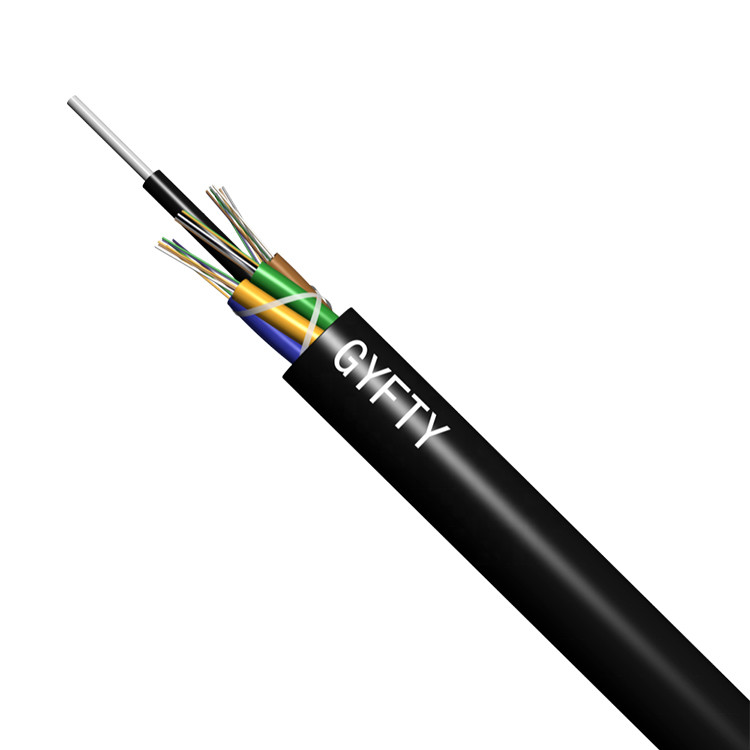 Black Aerial Single Mode GYFTY 6/12/24 Pair FRP Loose Tube Optical Fibre Cable