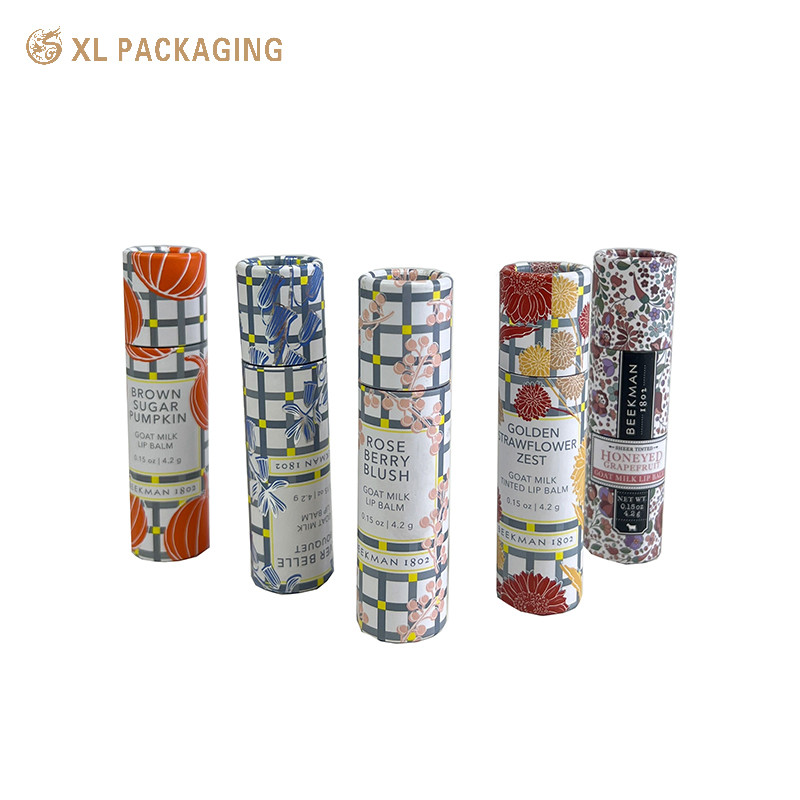 Small Colorful Lip Balm Paper Tube Cosmetic Cylindrical Paper Tube Box Packaging