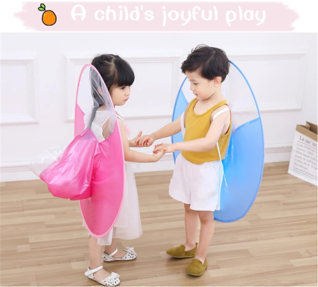 Transparent Childrens Waterproof Raincoats Peppa Pig Shape Kids Umbrella Cap