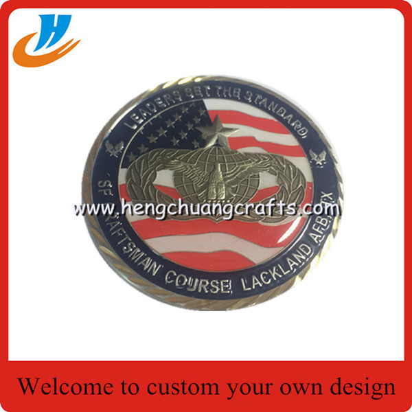 Hot sell dog tag zinc alloy military challenge coin for souvenir