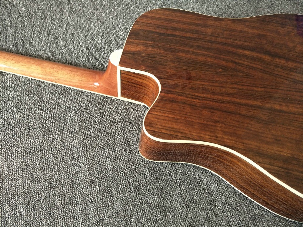 Factory customization Solid Spruce Top Mt D45c Cutaway Electric Acoustic Guitar