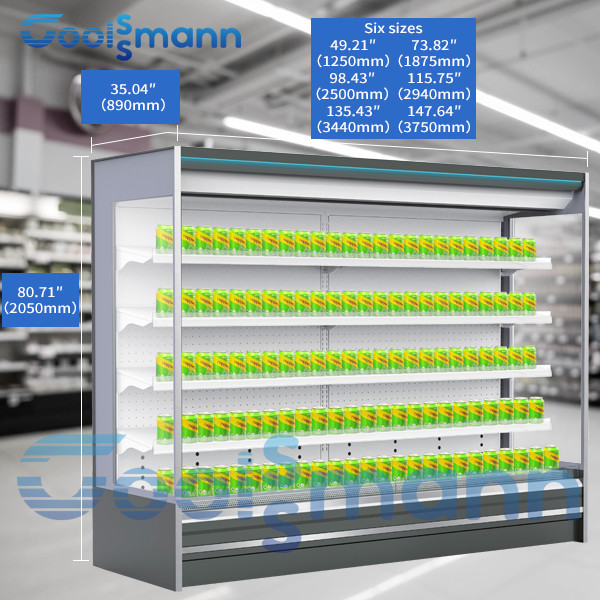  Drink Display Multideck Open Chiller With Night Curtain Showcase Refrigerator Manufactures