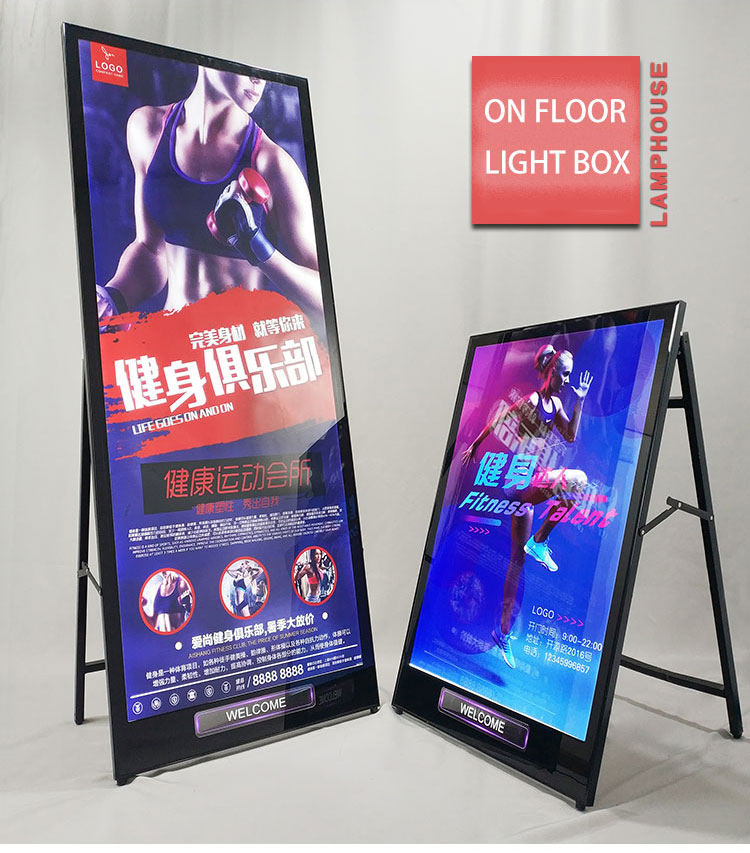 Vertical LCD Advertising Display Stand Double Sided Outdoor LED Open Sign Light Box
