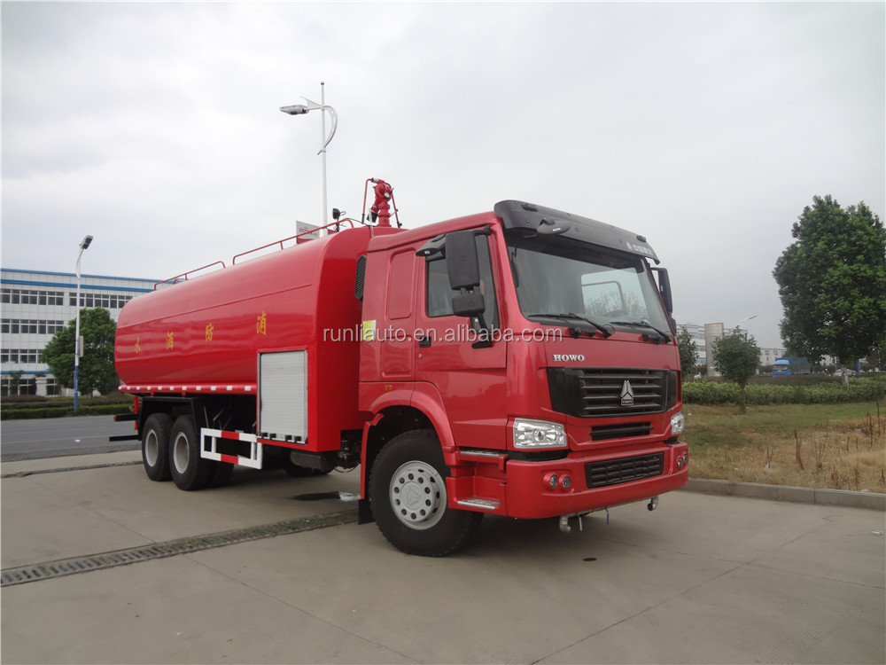 Euro 2 SINOTRUK 6x4 Water Tank Fire Truck 266hp 20cbm Fire Fighting Vehicle