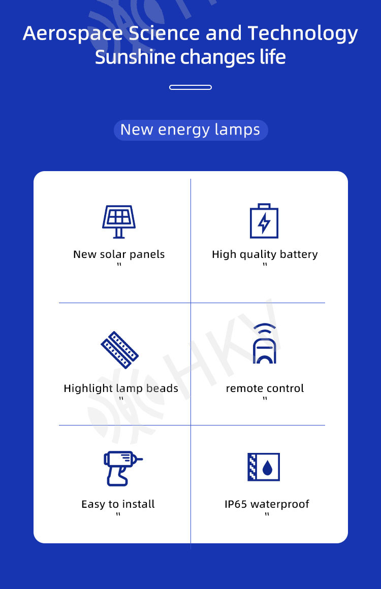 Solar Street Light Outdoor Courtyard Led Lamp Remote Control Waterproof Garden Light