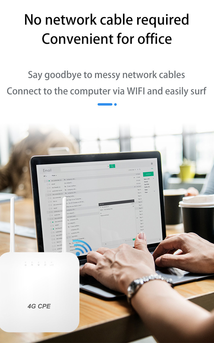 300Mbps 4g Cpe Smart Router Rj45 Port White Plastic Shell WS2206