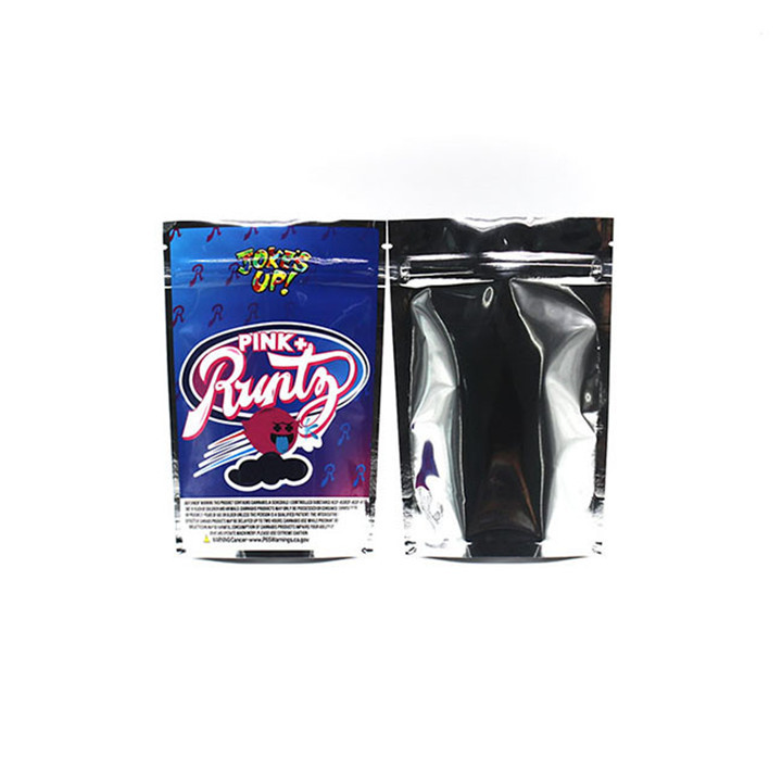 3.5g Weed Bag Three Side Sealed Aluminized Zipper Stand Up Pouch For Packing 5g weed