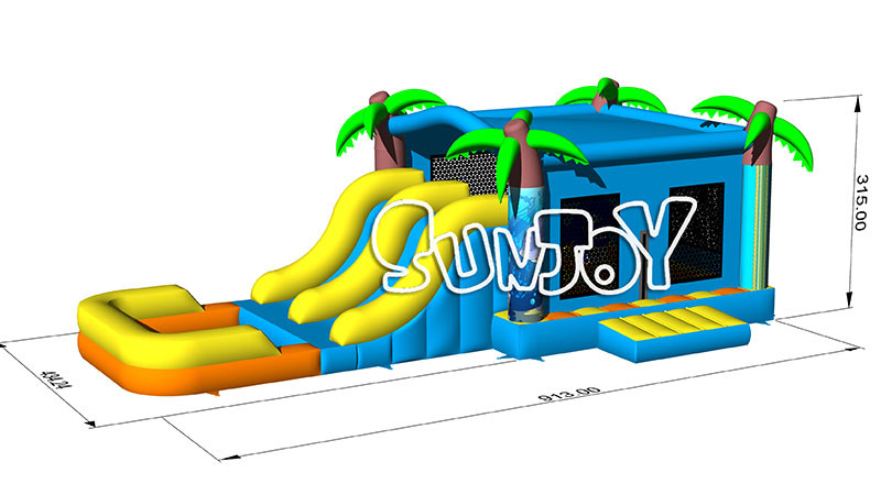 18 OZ 1000D Underwater Inflatable Combo Bounce House